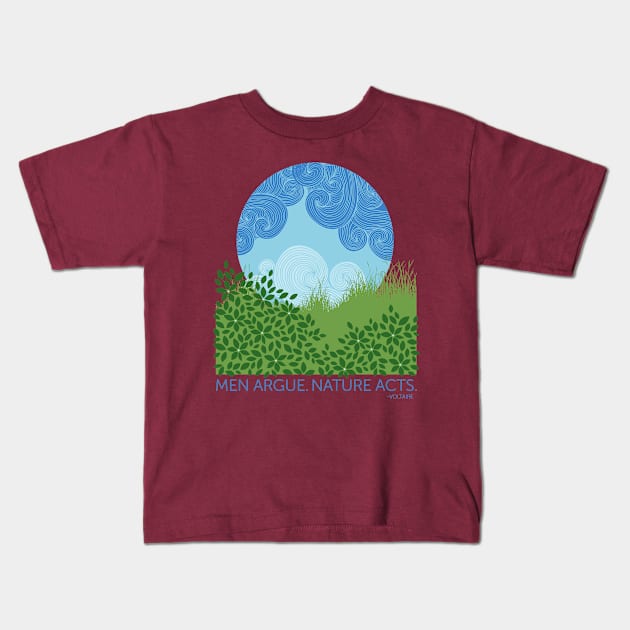 Nature Acts Kids T-Shirt by NeddyBetty